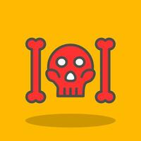 Skull And Bones Vector Icon Design