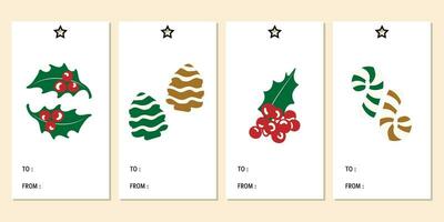 Merry Christmas tags set. Christmas printable gift tags. vector