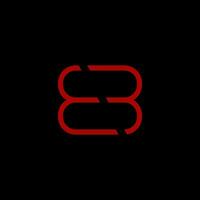 E and B Letter Logo in Red Color vector