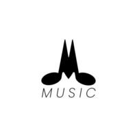 mix logo between letters M and music icon vector