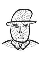 Line Art Face Drawing vector