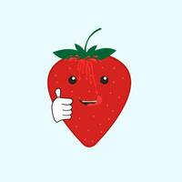 strawberry cartoon character graphic vector