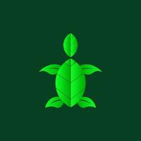 Illustration of a turtle made of leaves vector