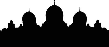 Mosque Silhouette with black color vector