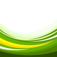 Green abstract wave template background vector