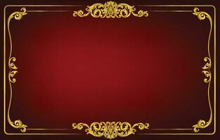 Gold frame with corner line floral for picture, Vector design decoration pattern style