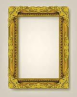 Gold frame with corner line floral for picture, Vector design decoration pattern style