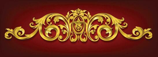 Gold frame with corner line floral for picture, Vector design decoration pattern style