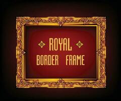 Royal golden frame photo vector
