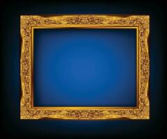 Gold frame with corner line floral for picture, Vector design decoration pattern style