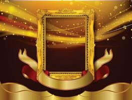 Royal golden frame photo vector