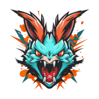 Angry character mascot gaming logo free png, Ai Generative png