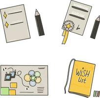 Wish card and to-do list stickers isolated on light background vector