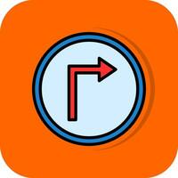 Right Turn Vector Icon Design