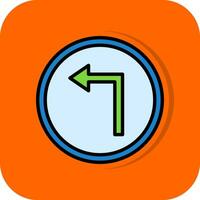 Left Turn Vector Icon Design