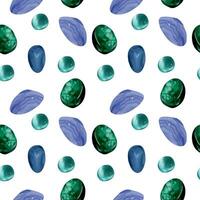 Esoteric stones on a white background. Vector seamless pattern for halloween and esoteric. Composition for postcards, covers, wrapping paper, textiles, wallpapers.