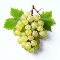 a fresh grape with leaf on white background natural photo