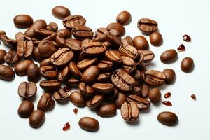 Coffee beans hyper realistic UHD isolated white background photo