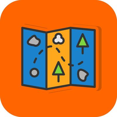 Treasure Map Vector Icon Design