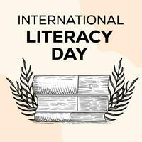 hand drawn literacy day illustration design vector