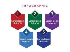 Vector blank business diagram infographics template element design chart step by step