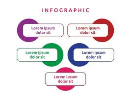 Vector blank business diagram infographics template element design chart step by step