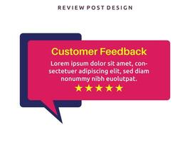 Vector customer feedback review social media post design template