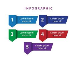 Vector blank business diagram infographics template element design chart step by step