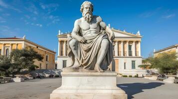 Socrates statue in Athens in front of the National Academy photo