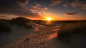 Sunset at the dune beach photo