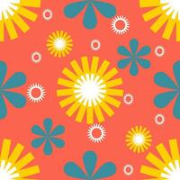 colorful abstract seamless patterns with flowers. Hand drawn vector illustrations. Every pattern is isolated