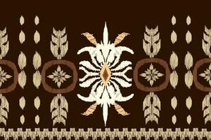 africano ikat cachemir bordado en marrón fondo.geometrico étnico oriental sin costura modelo tradicional.azteca estilo resumen diseño vectorial para vector