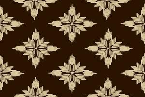 Seamless pattern, traditional ethnic pattern on brown background, aztec abstract vector pattern design for