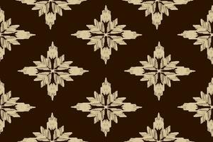 Seamless pattern, traditional ethnic pattern on brown background, aztec abstract vector pattern design for