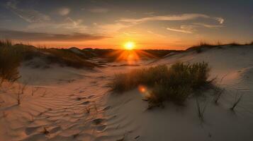 Sunset at the dune beach photo