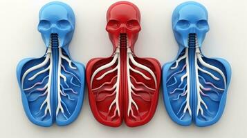 3d ilustración Bosquejo de el humano Organo sistema, anatomía, nervioso, circulatorio, digestivo, excretorio, urinario, y hueso sistemas médico educación concepto, generativo ai ilustración foto