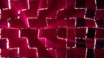 magenta red color square shape background with glowing light rays background video