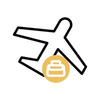 negocio viaje icono, maleta y avión, negocio viaje icono para web y móvil aplicación, vector ilustración en blanco antecedentes