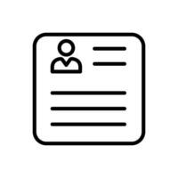 Resume Vector Icon,Job interview form illustratio,diisolasi dengan latar belakang putih.