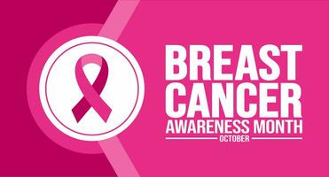 October is breast cancer awareness month background template. Holiday concept. background, banner, placard, card, and poster design template with ribbon and text inscription. vector illustration.