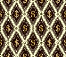 rhombus pattern with dollar sign, chains, beads vector