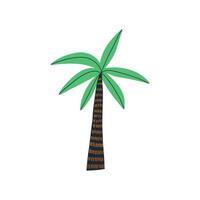 hand drawn palm tree in flat style. vector illustration.