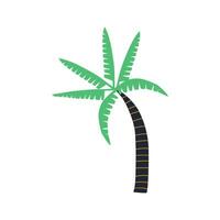 hand drawn palm tree in flat style. vector illustration.