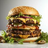 burger food on white background photo