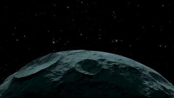 planet med starry himmel bakgrund, 3d tolkning. video