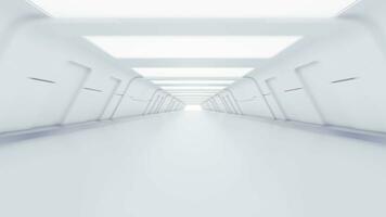 Empty white tunnel with alpha channel in the end, 3d rendering. video