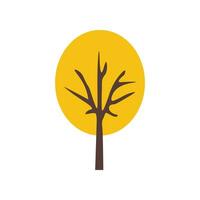 Yellow Autumn Tree Colourful Icon in Flat Style. Suitable for design of websites, postcards, books, patterns and other purposes vector