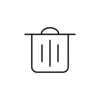Trash Can Vector Symbol for Advertisement. Perfect for web sites, books, stores, shops. Editable stroke in minimalistic outline style