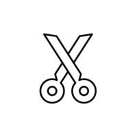 Scissors Simple Outline Sign. Suitable for books, stores, shops. Editable stroke in minimalistic outline style. Symbol for design vector