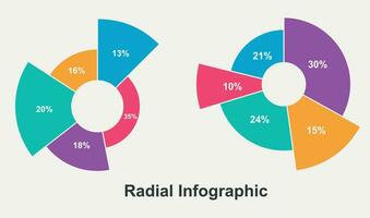 Flat design radial infographic collection. vector